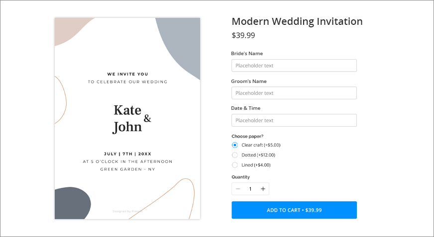 Form-based editor for invitations