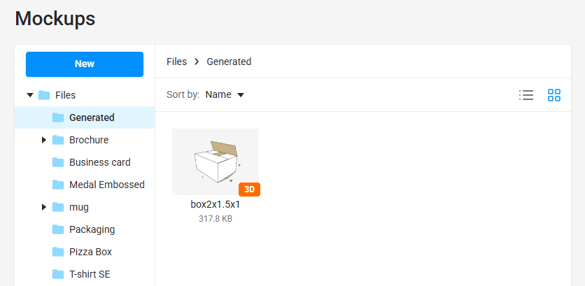 Generated m3d mockup files.