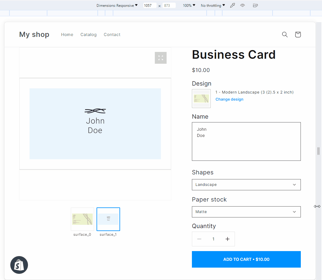 Adaptive CSS changes color of the Add to Cart button. 