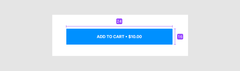 The size of the Add to cart button.