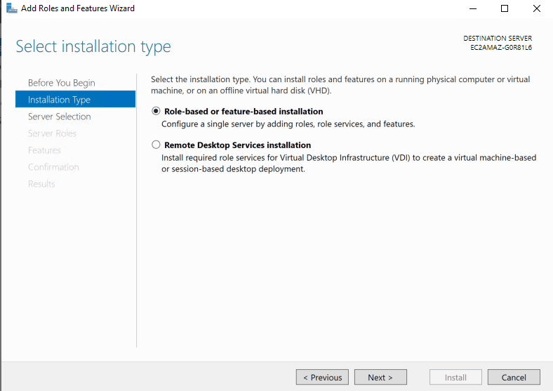 Creating a new web site in IIS.