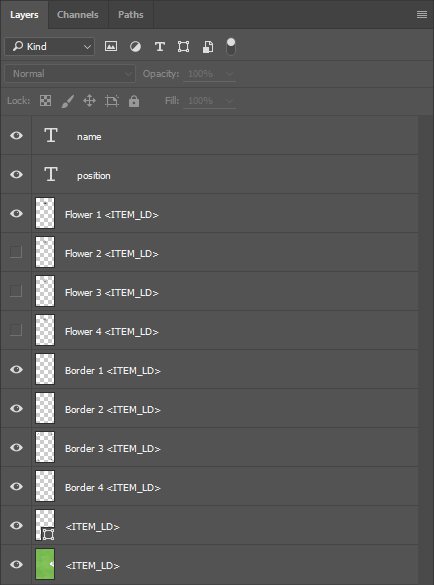 Applying the shortcut in Photoshop.