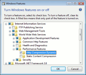 Configuring HTTP compression in Windows Vista and Windows 7.
