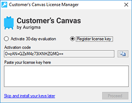 Obtaining a license key based on your activation code.