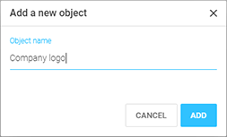 Defining an item name in the dialog box.