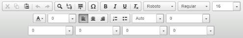 The toolbar of the Rich text editor.