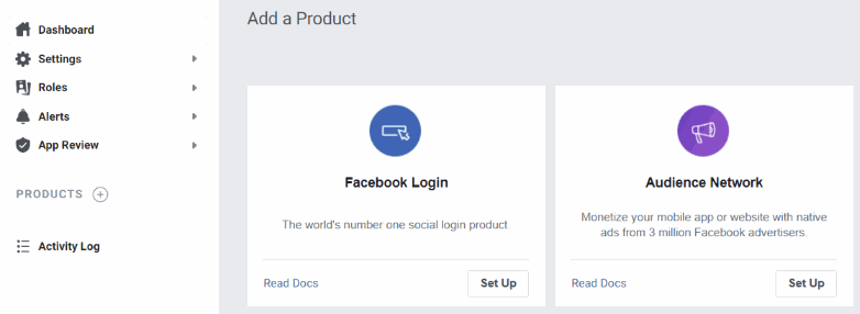 Adding the Facebook Login.