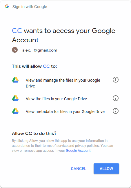 Confirming access to a Google account.