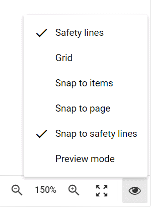 The safety lines toggle button.