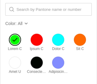 Pantone color picker widget.