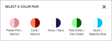 Color selector pair swatches.