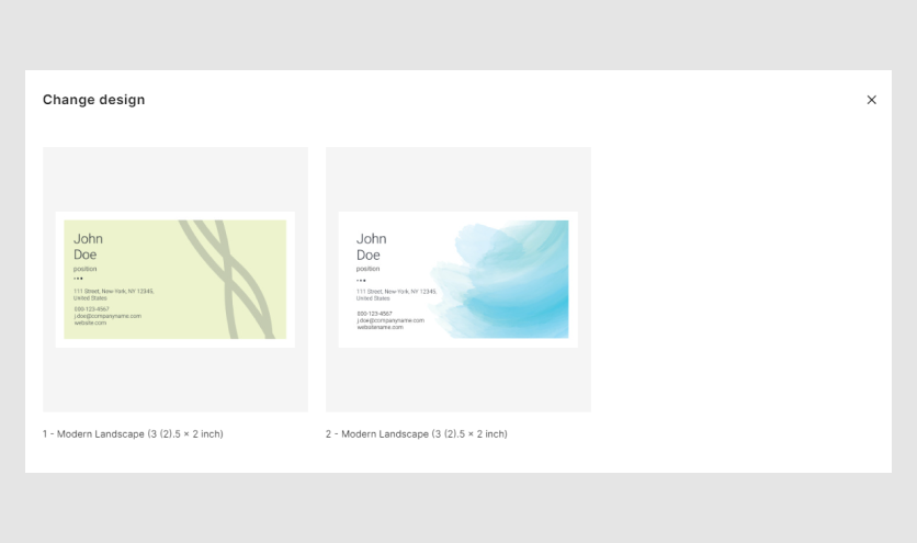 You can change designs using the Change Design dialog box.