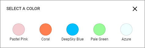 Color selector single swatches.