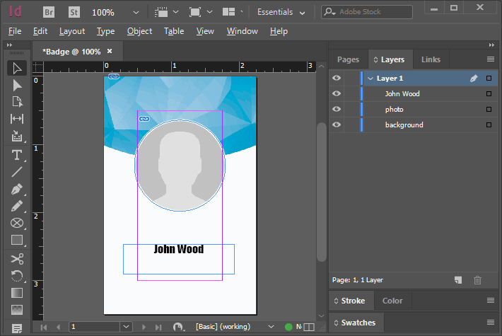 An IDML template.