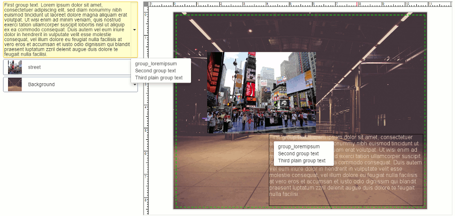 Selecting a text.