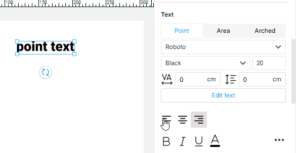 Point text