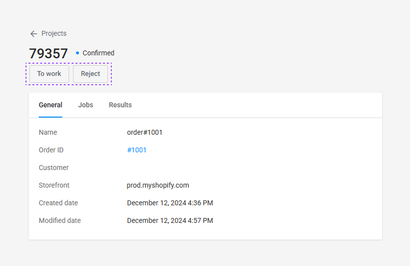 Changing project statuses