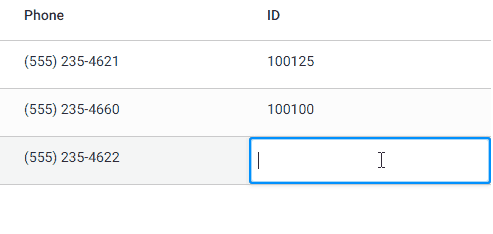 Entering numbers in the DataSet Editor