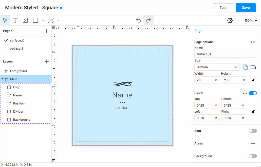 Design in Template Editor