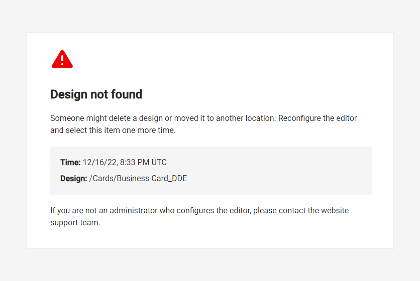 Error screen.