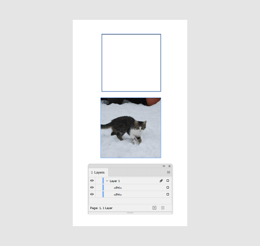 Placeholders in InDesign.