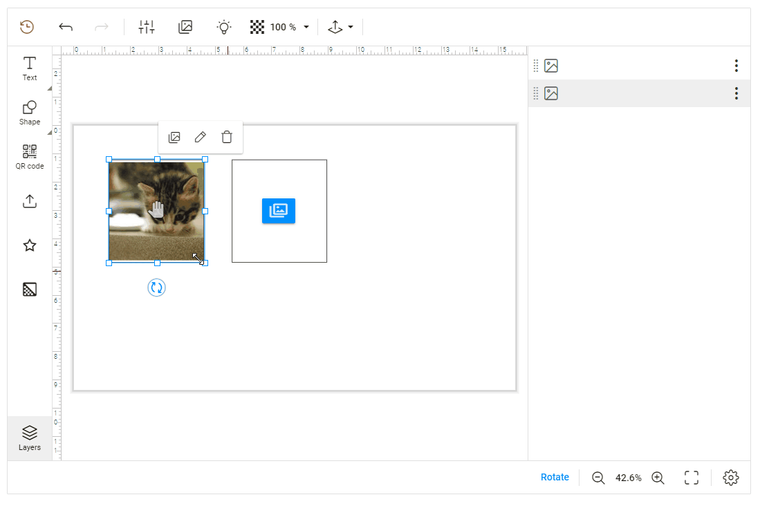 Drag-and-drop in the Design Editor.