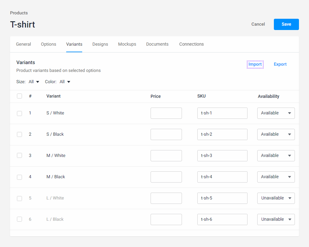 To import a filled workbook, click Import.