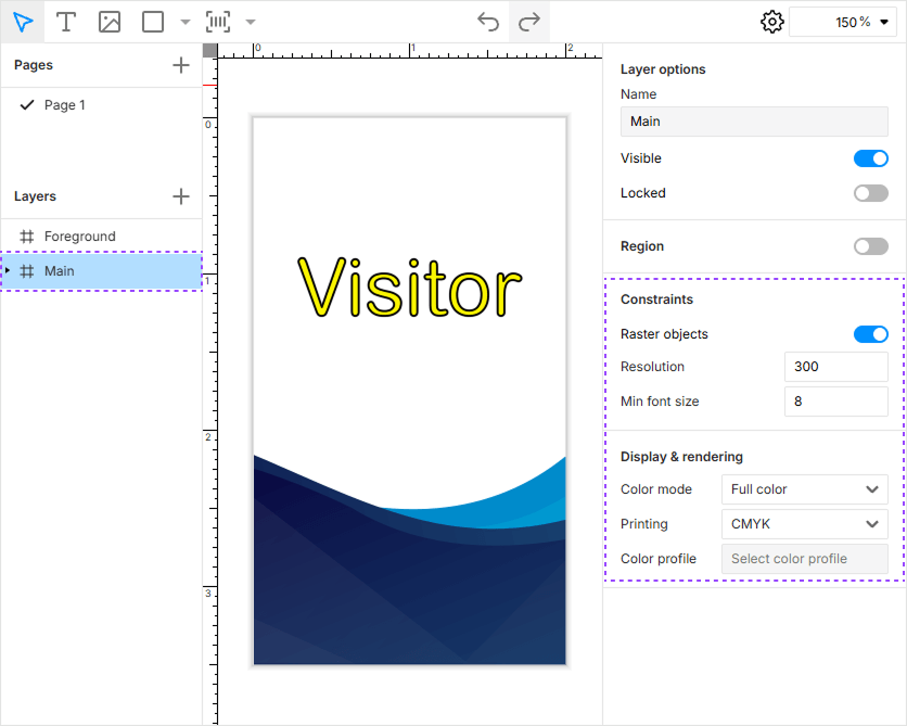 Layer properties.