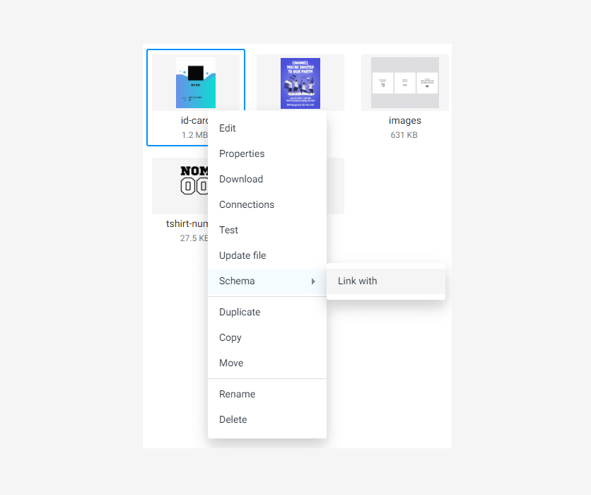 Linking data schemas to designs
