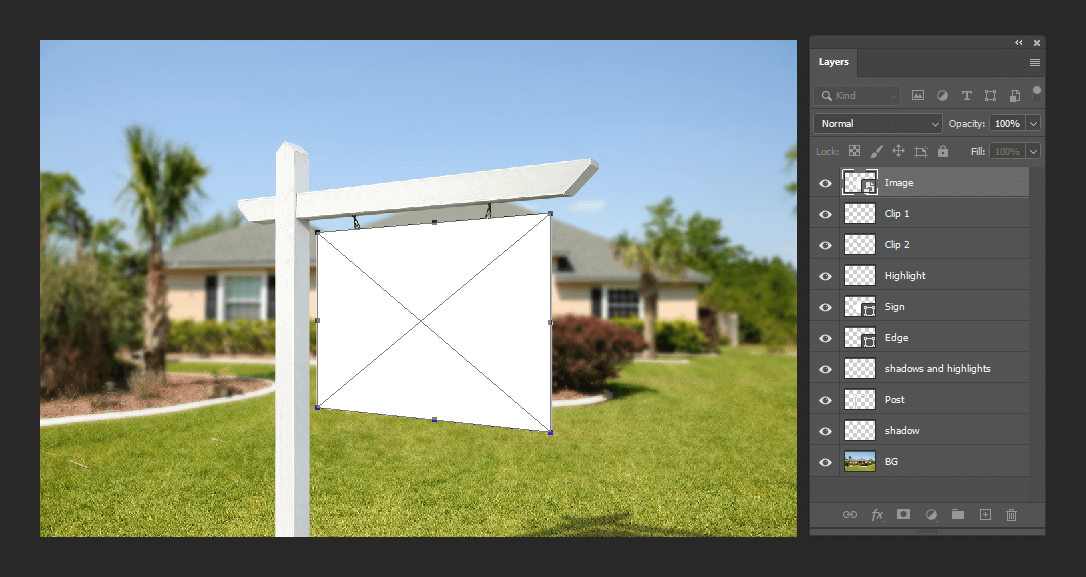 Creating a smart object.