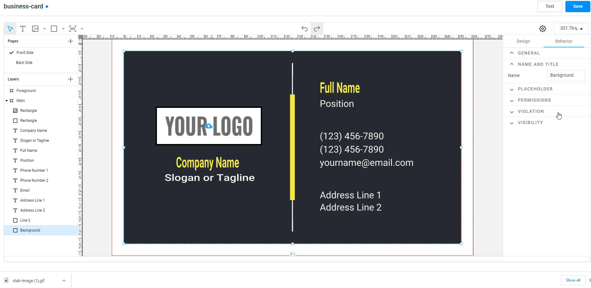 Reset a stub image