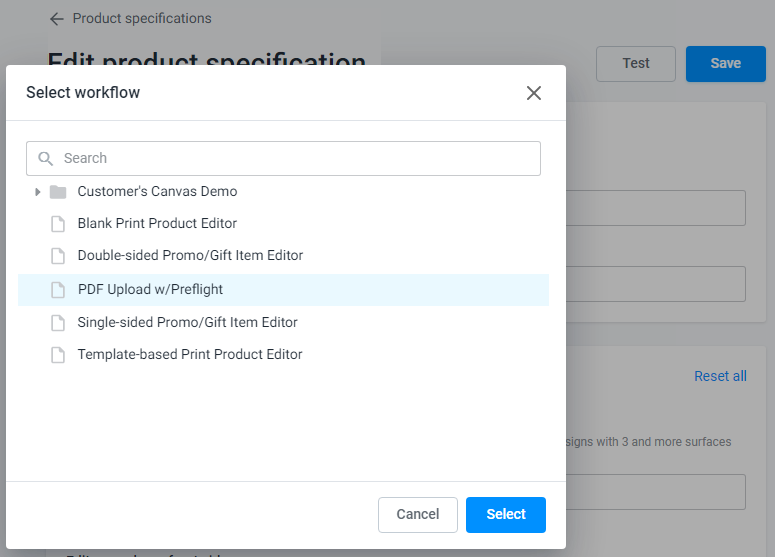 Selecting workflow