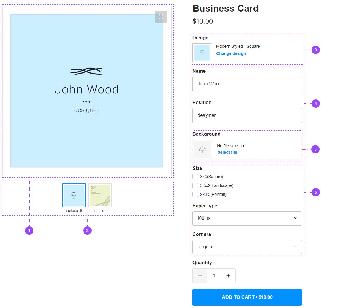 Simple Editor user interface