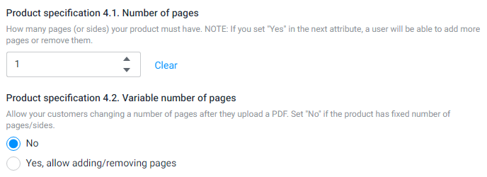 Number of product pages
