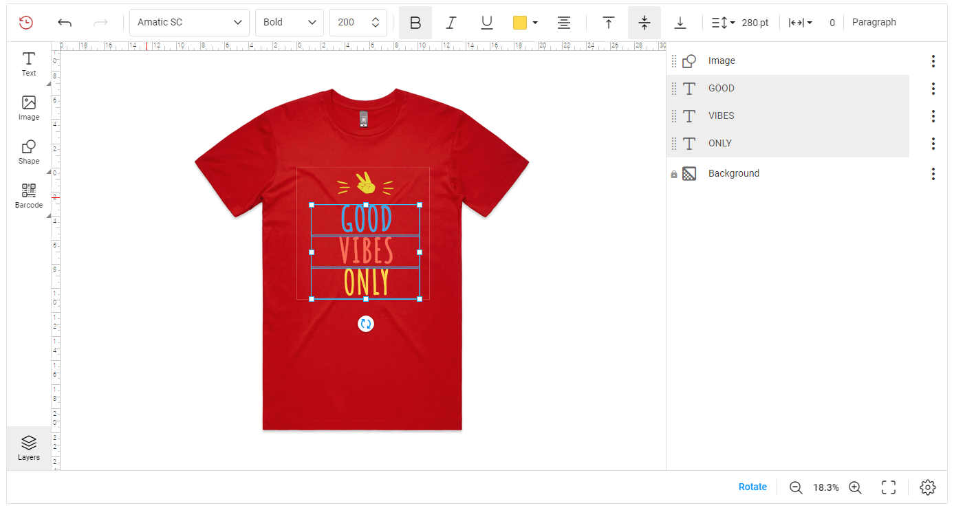 T-shirt mockups in Design Editor.