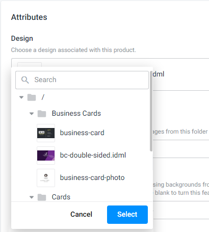 Selecting a design