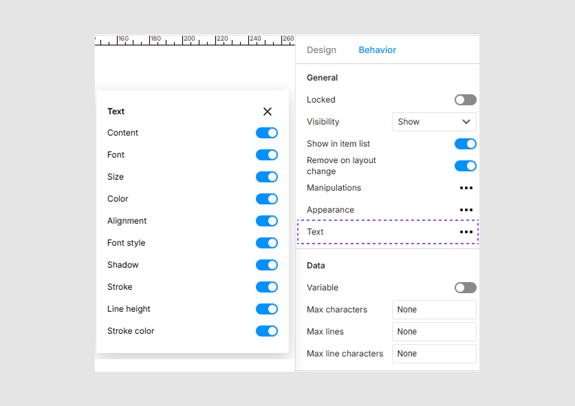 Text permissions