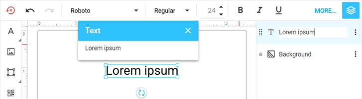 Classic text engine in the Design Editor.