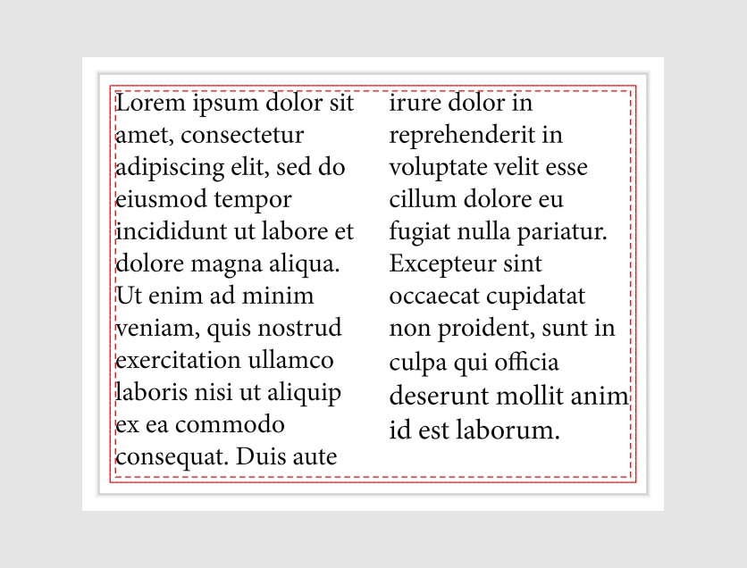 Multicolumn text.