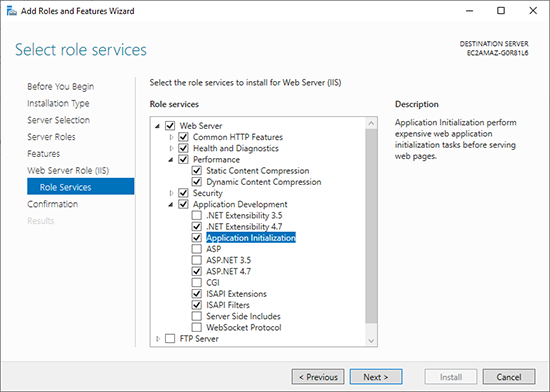 The Application Initialization role.