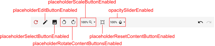 Top toolbar for image placeholders.