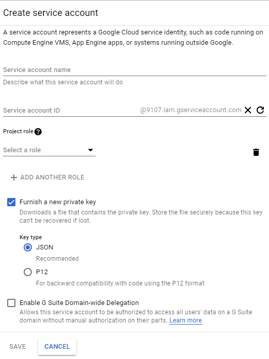 Creating service accounts.
