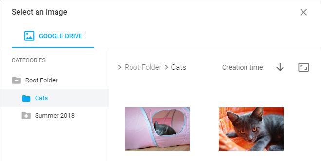 Google Drive images in Customer's Canvas.