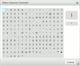 Special characters.