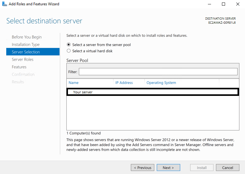 Creating a new web site in IIS.