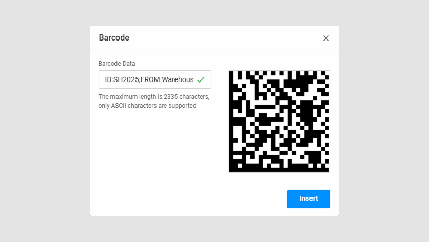 Data Matrix Dialog