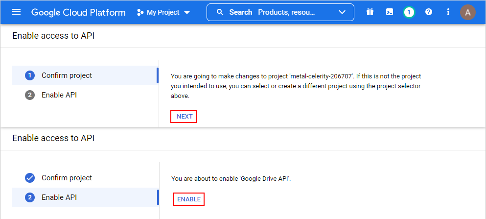 Getting access to API.
