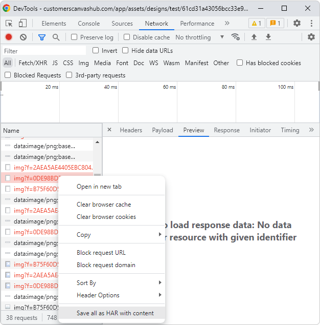 DevTools network in Google chrome.