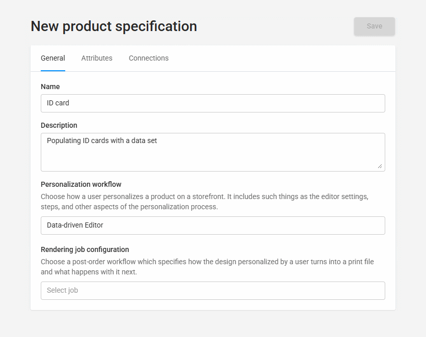Defining product specification.