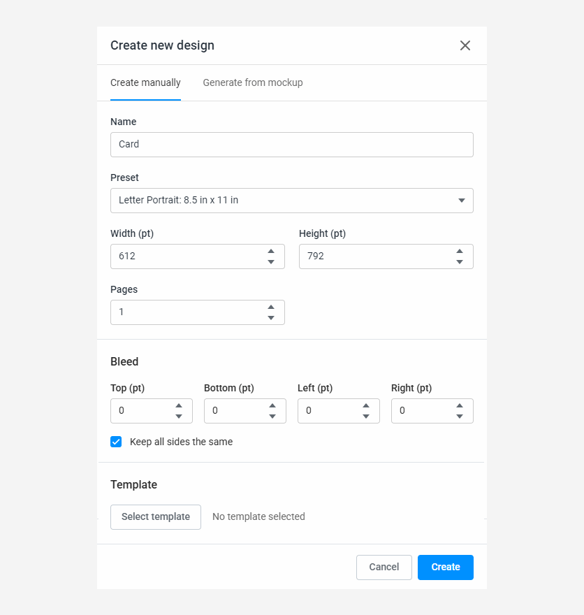 Settings of a design file.